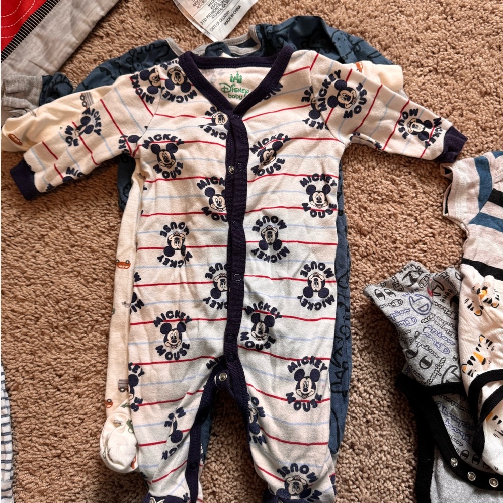 Disney Mickey Mouse Cream and Navy Kids Footie